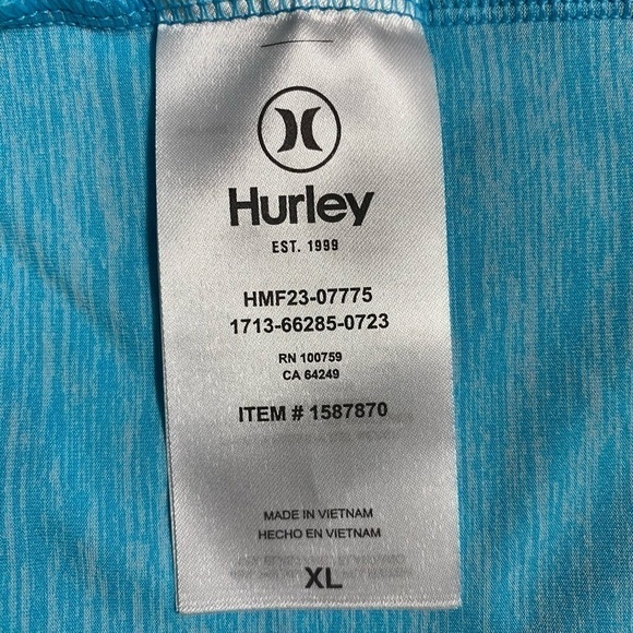 Hurley Performance Hoodie Men’s X-Large Light Blue Surf & Sport Beach Bum NWT - Picture 7 of 9